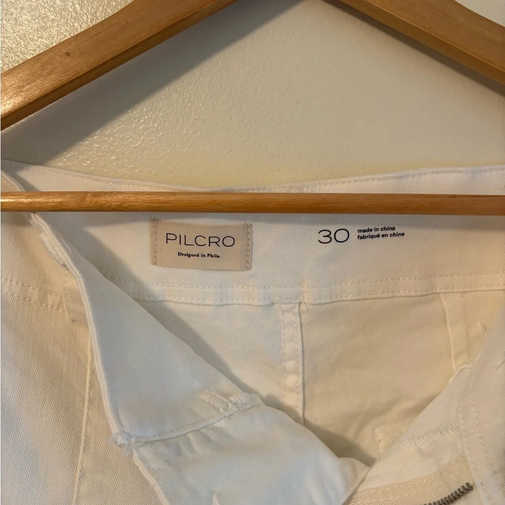 Pilcro Anthropologie White Flared Pants - Picture 3 of 3